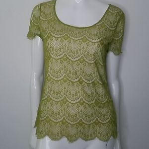 LAST CHANCE Banana Republic Green Lace Shirt